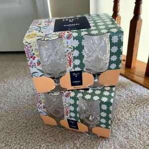 Roller Rabbit Clear Patterned Goblets - Floral Box Set  PBA Free (Target)